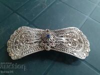 A great silver-plated poft for costume - filigree granulation