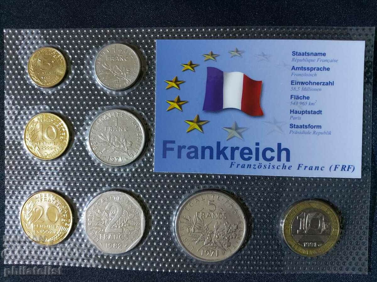 Complete set - France 1971-2000, 8 coins