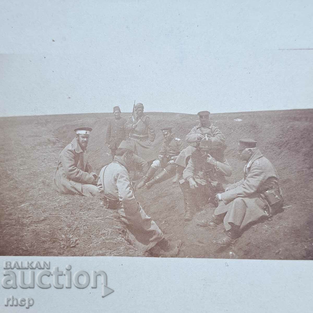 Fotografie Chataldzha 1913 întâlnire a ofițerilor turci și bulgari