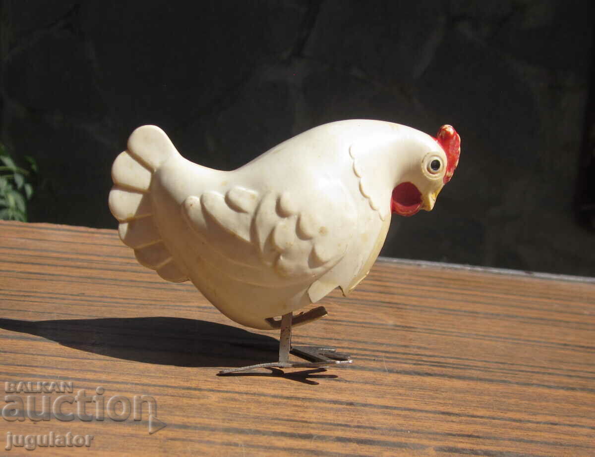 old Bulgarian mechanical toy hen from Sotsa