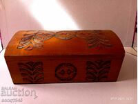 Great Old Wooden Box For Jewelry Etc. From 0.01 St.