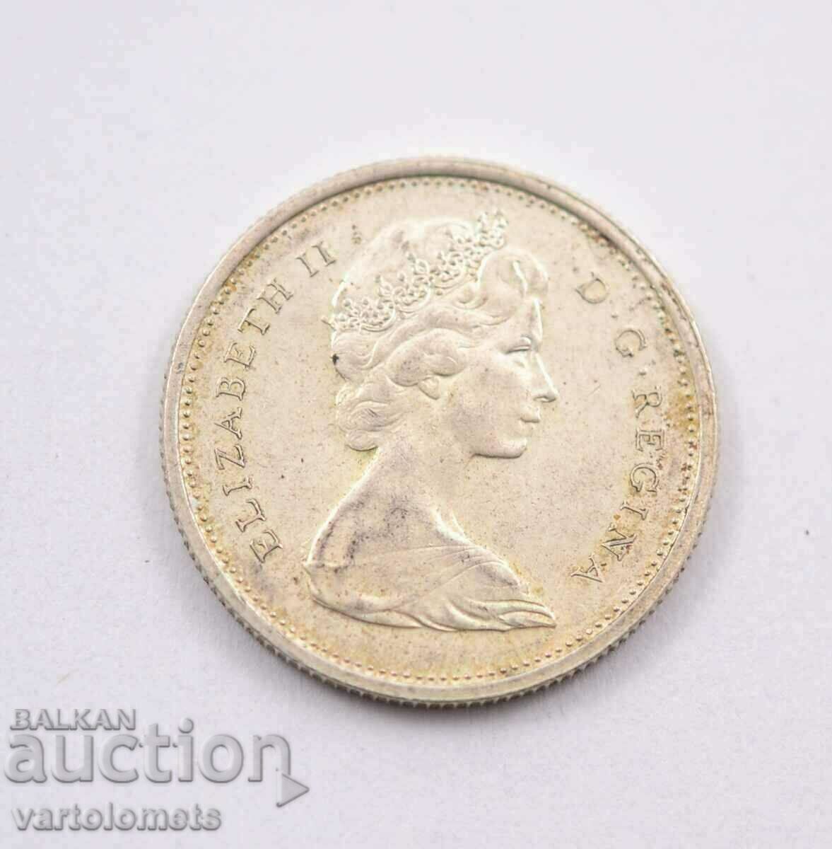 25 cents, 1967 - Canada, Silver 0.800, 5.83 gr., ø23.88 mm with price € 15.00 | 29.34 BGN