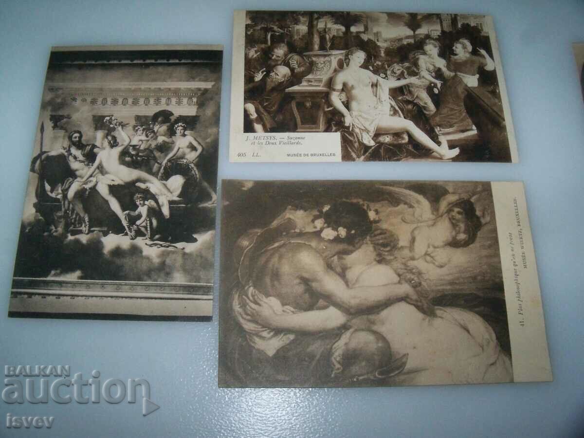 9 old art postcards printed around 1915. - 6 9 old art postcards printed around 1915. - 6