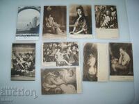 9 παλιές καρτ ποστάλ τέχνης που τυπώθηκαν γύρω στο 1915. 