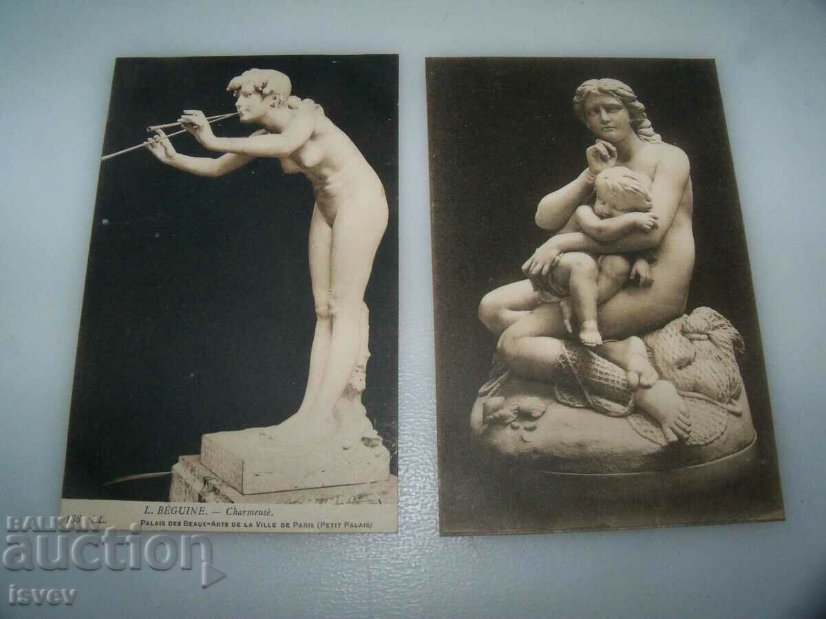 5 old postcards art, sculpture, 1915 with price 20.00 BGN | € 10.23