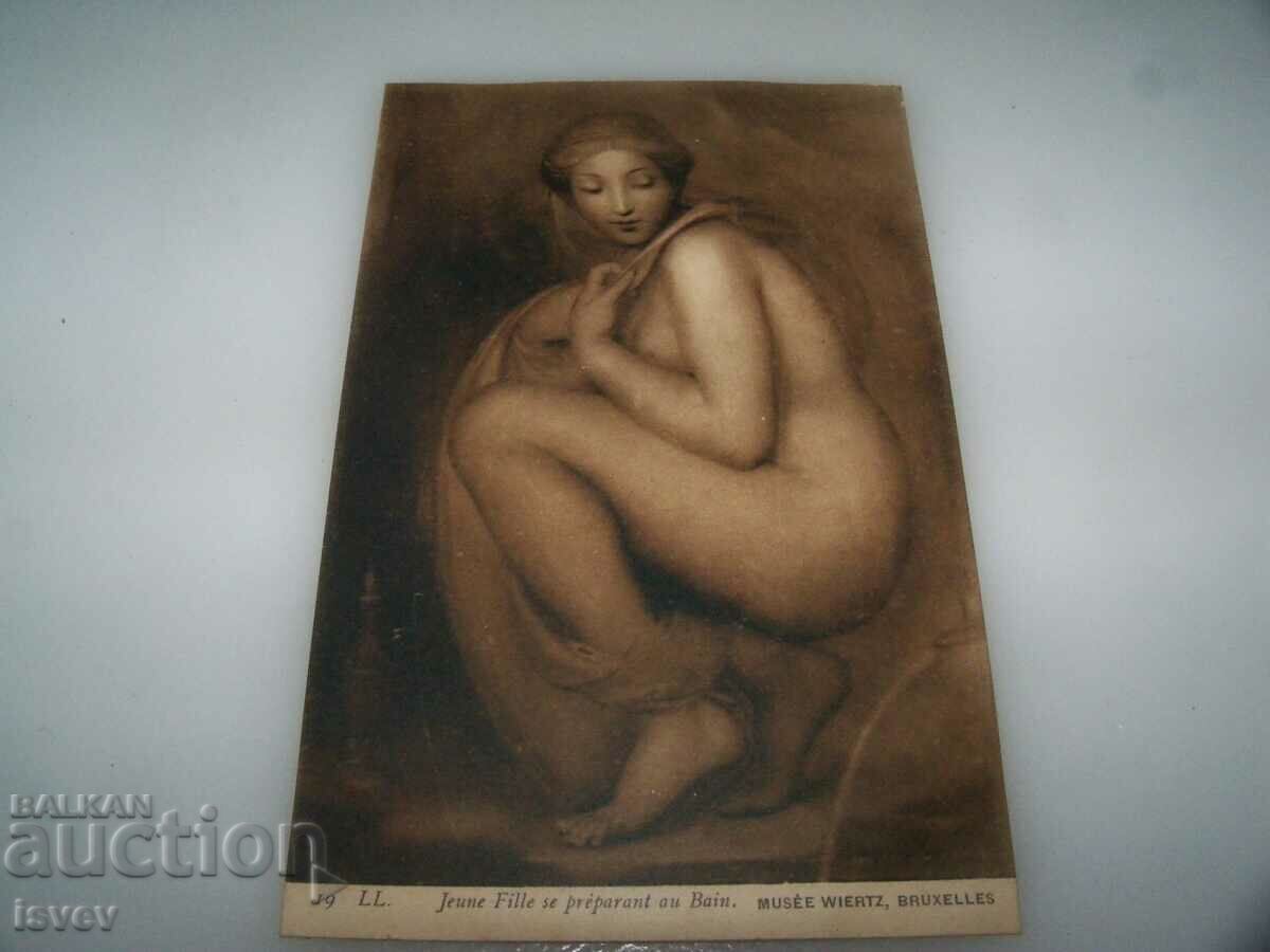 Стара пощенска картичка еротика, изкуство 1915г.