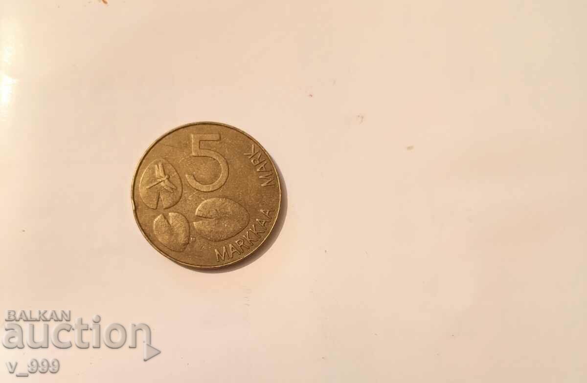 Coin 5 marks Finland from 2001
