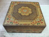 Кутия дървена пирографирана квадратна от соца - 2