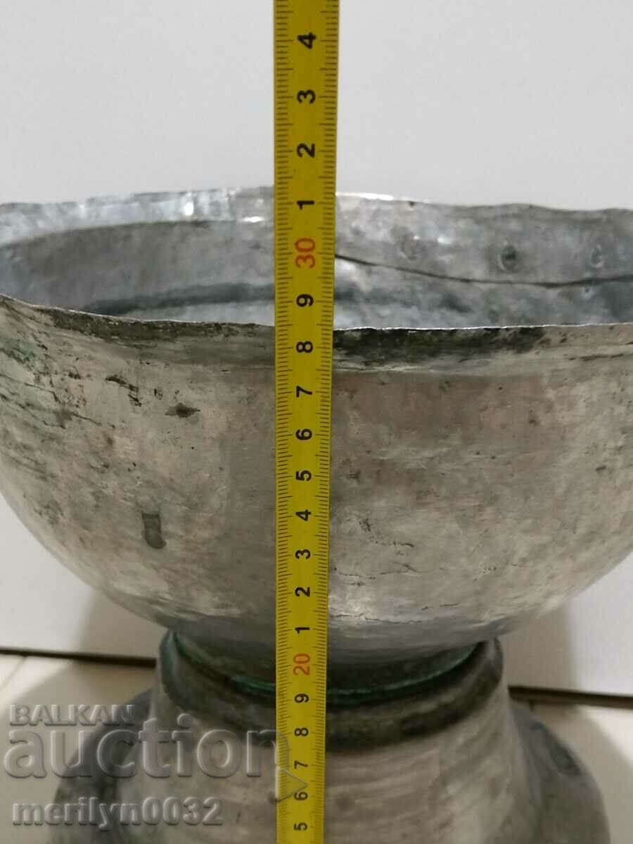 Auction Church font 28/30cm for water baptism copper copper vessel Auction Church font 28/30cm for water baptism copper copper vessel