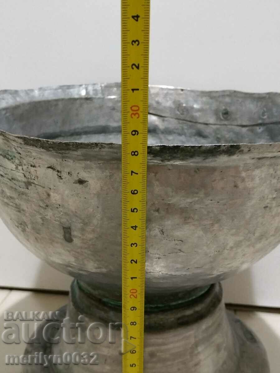 Licitație Crin bisericesc 28/30cm pentru botez apa vas din cupru din cupru