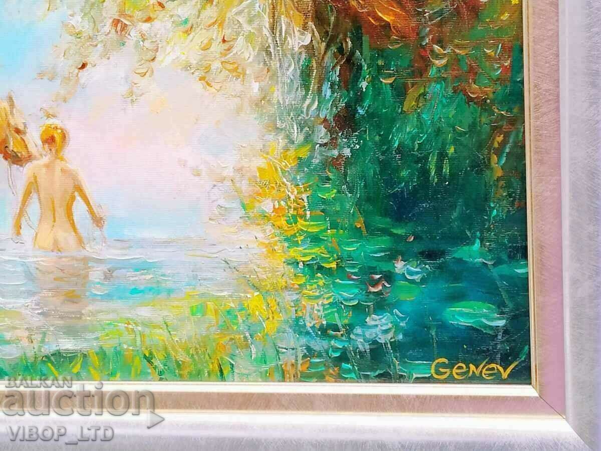 Auction SUMMER SALE: Artist Genev, painting 57/47/canvas/signed/cert Auction SUMMER SALE: Artist Genev, painting 57/47/canvas/signed/cert