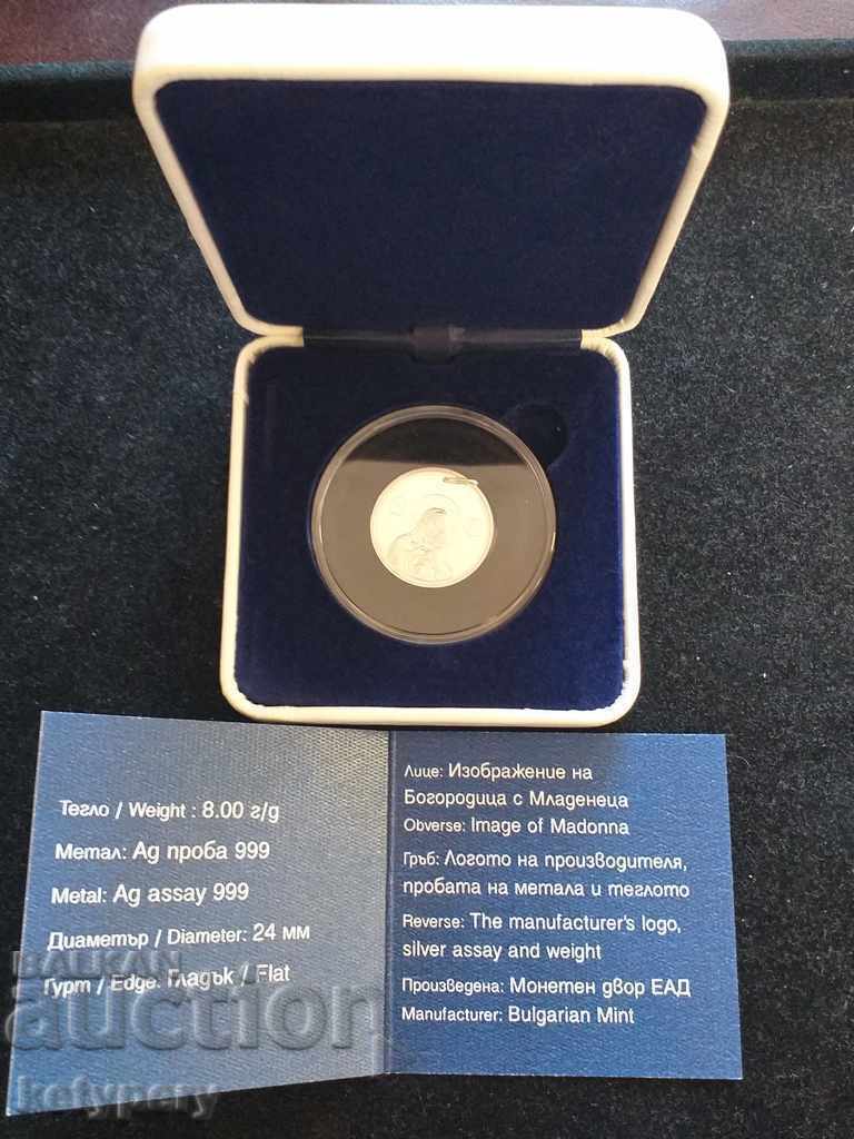 Delivery of Silver medallion "Orthodox Virgin", Ag sample 999