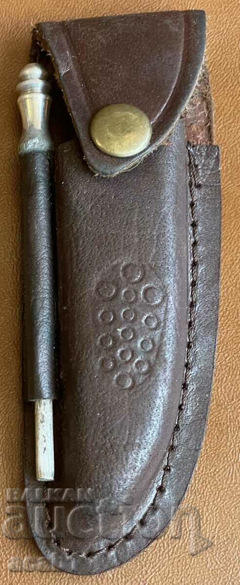 Pocket knife with sheath and lighter