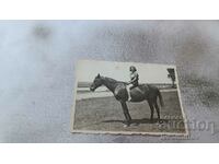 Fotografie Sofia O fată tânără pe un cal de-a lungul râului Iskar 1939