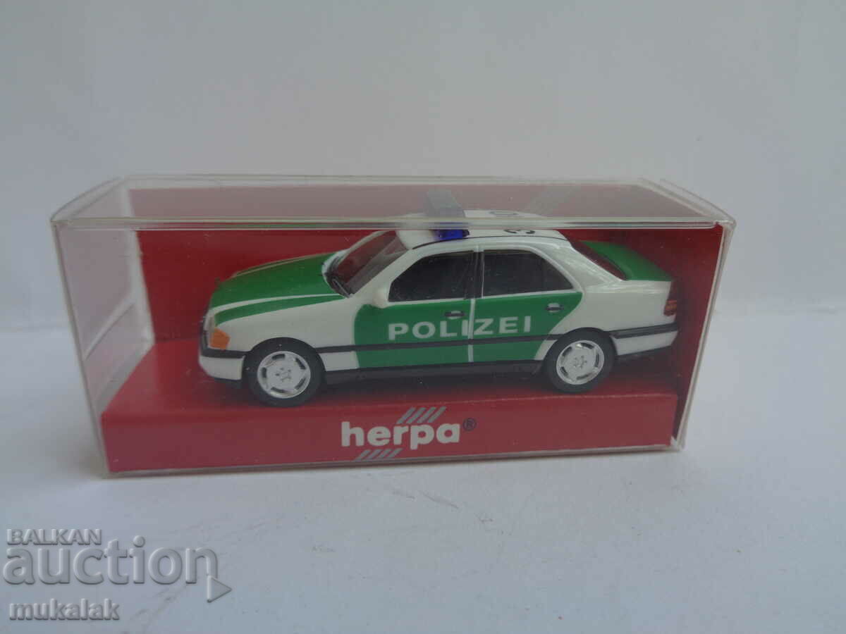 HERPA H0 1/87 MERCEDES BENZ C POLICE MODEL TROLLEY TOY