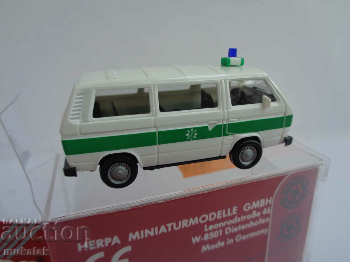 Auction HERPA H0 1/87 VW POLICE BUS MODEL TROLLEY TOY Auction HERPA H0 1/87 VW POLICE BUS MODEL TROLLEY TOY