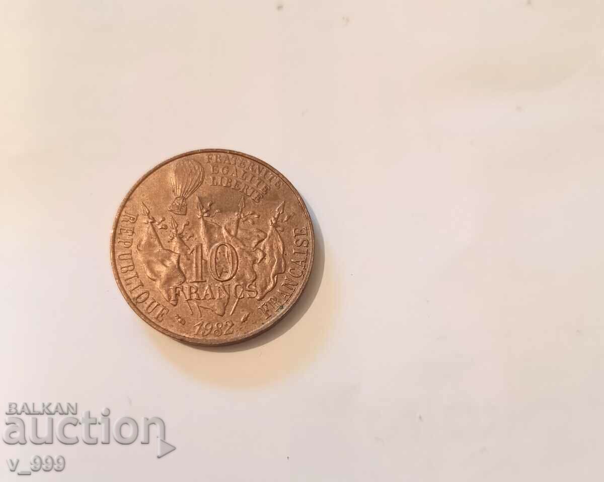 Възпоменателна Монета 10 франка 1982 година