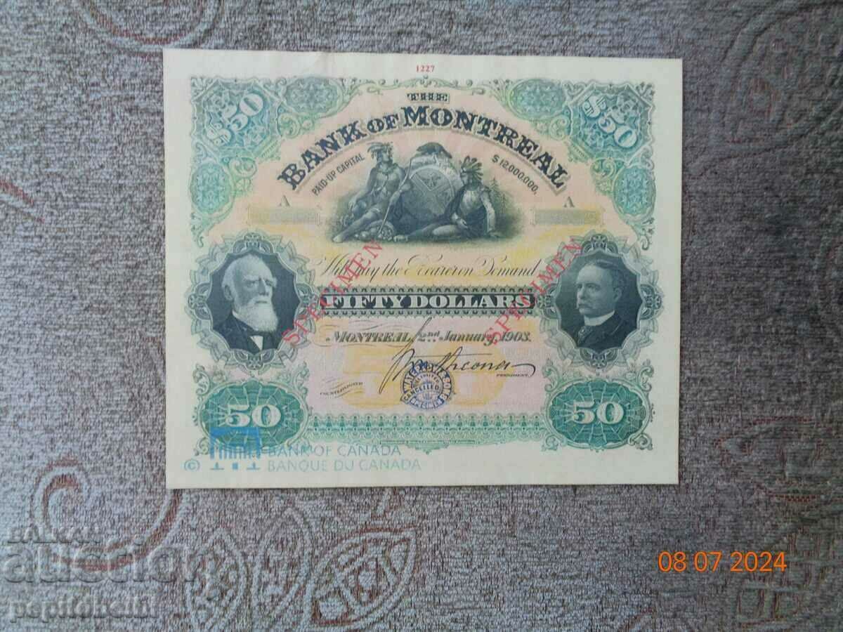 Old and Rare Canada 50$ - 1903 copy Old and Rare Canada 50$ - 1903 copy