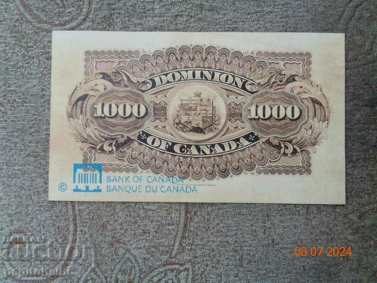 Стара и  рядка банкнота  Канада 1896г.   банкнотата е копие с цена € 5.10 | 9.97 лв.