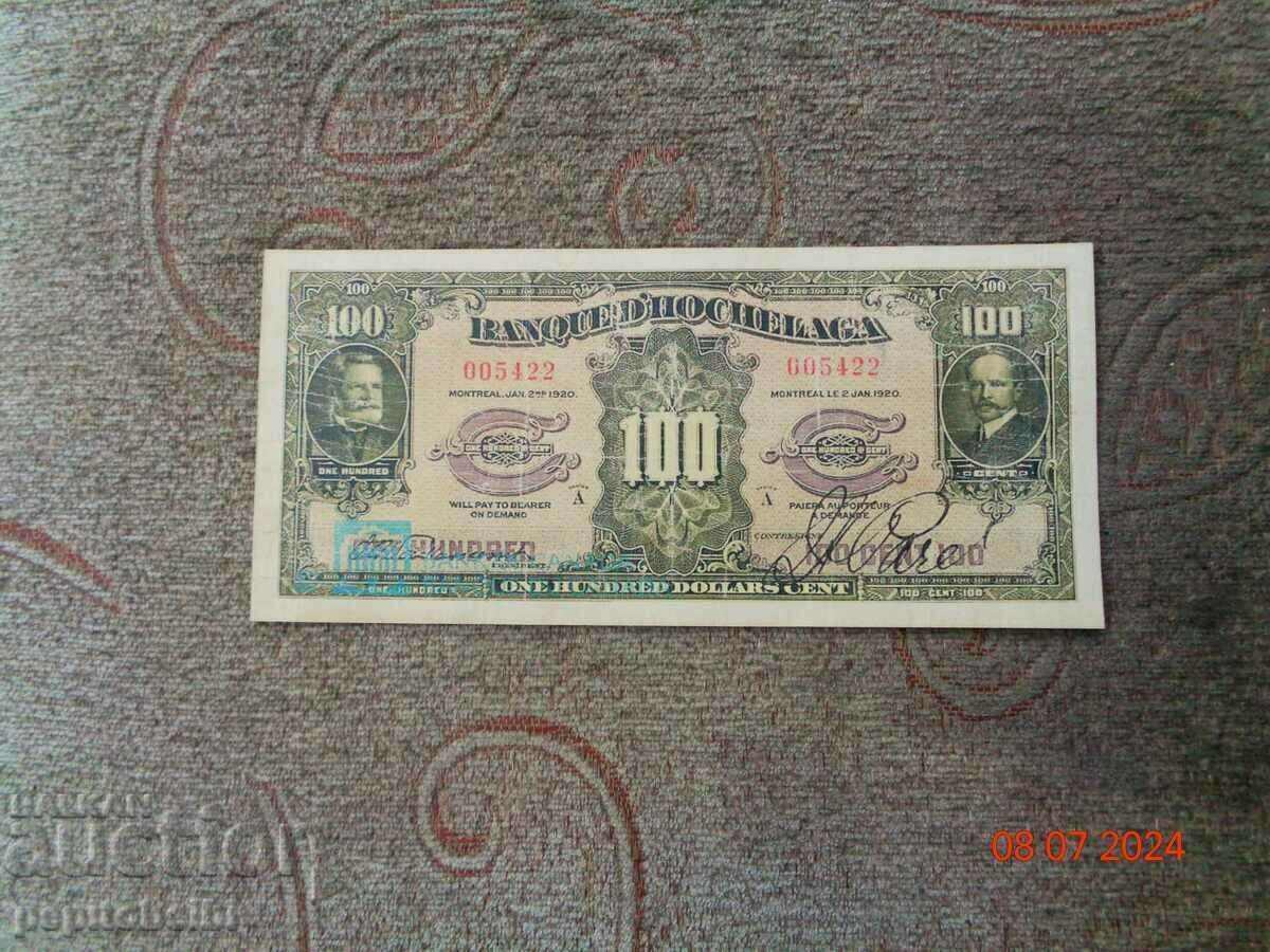 Rare Canada 1920 $100 - the bill is a copy - 6