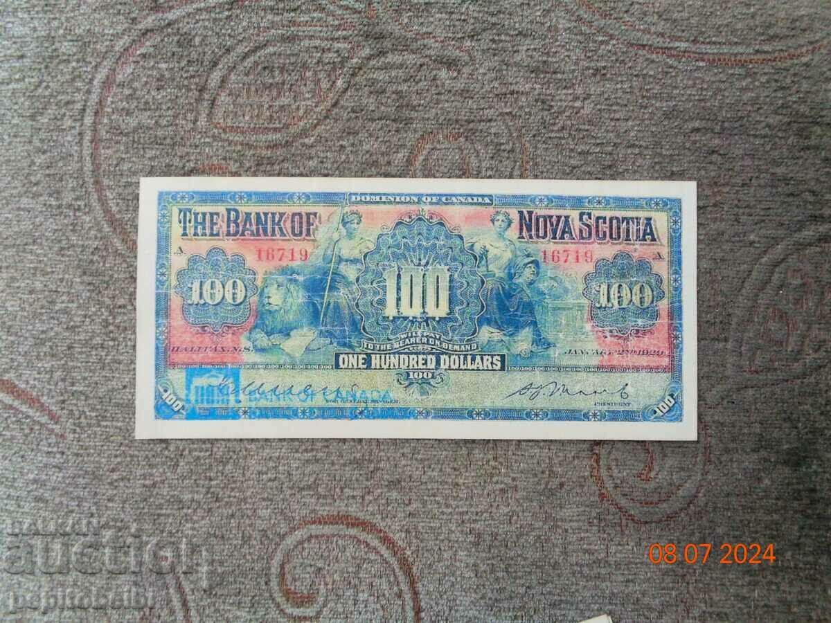 Rare Canada 1920 100 USD - factura este o copie