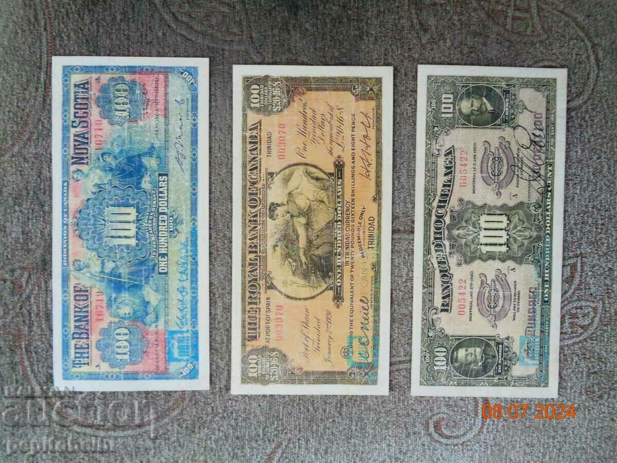 Auction  Rare Canada 1920 $100 - the bill is a copy