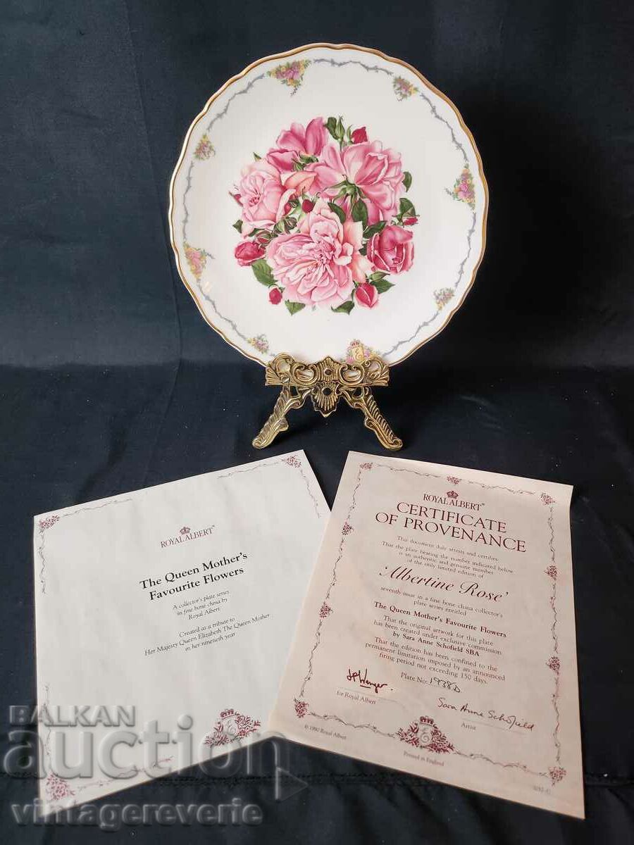 Farfurie de colecție Royal Albert, Albertine Rose