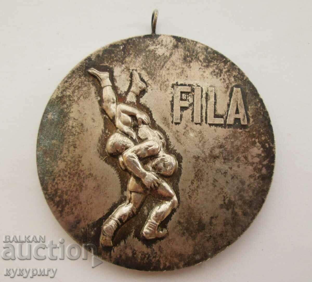 Παλιό αθλητικό μετάλλιο πάλης FILA τουρνουά Nikola Petrov 1973.