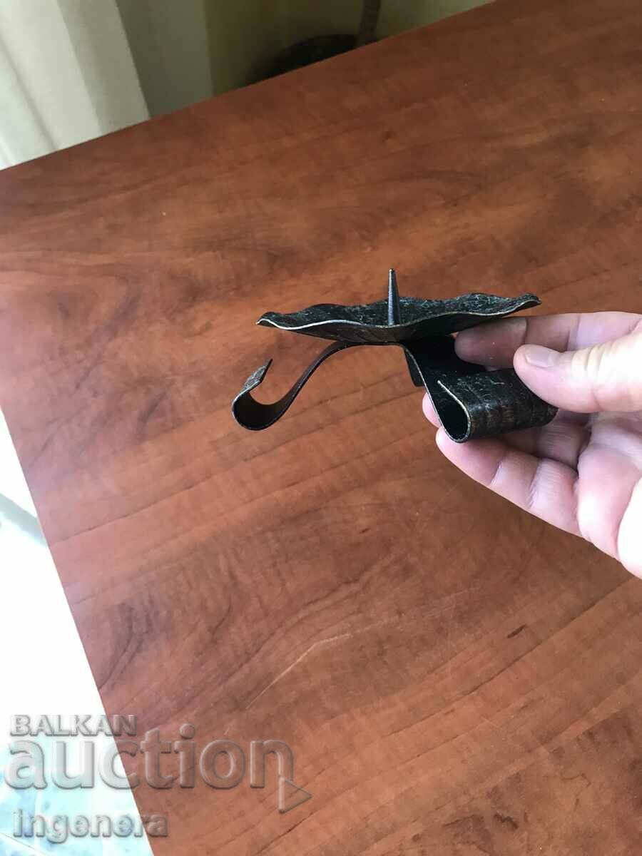 CANDLESTICK WROUGHT IRON METAL OLD - 6