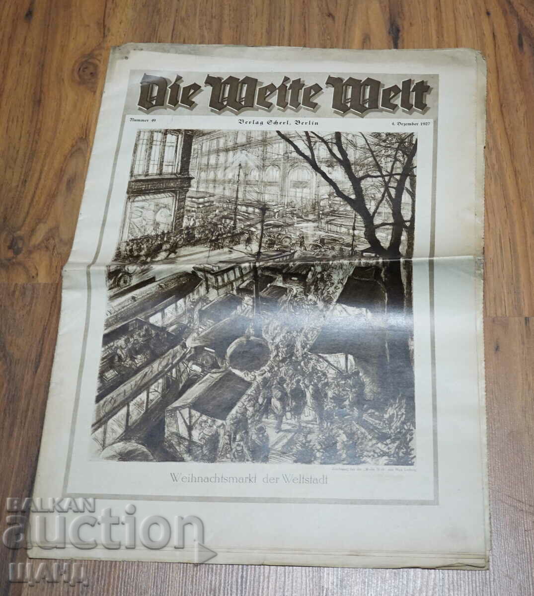 1927 Γερμανική εφημερίδα περιοδικού DIE WEITE WELT τεύχος 49