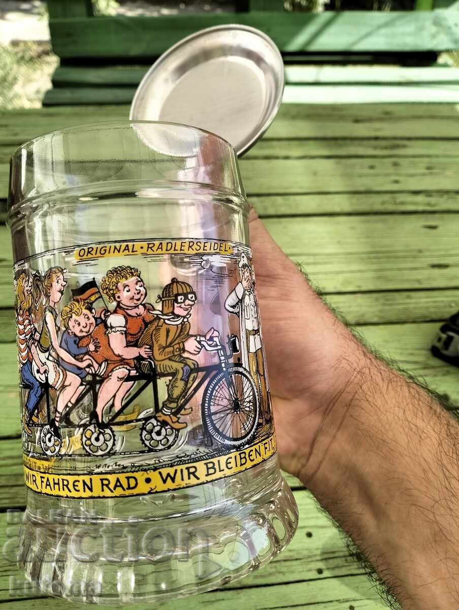 Auction  Glass beer mug