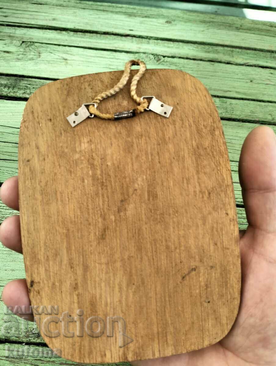 Delivery of The begging hands panel in wood and brass Delivery of The begging hands panel in wood and brass