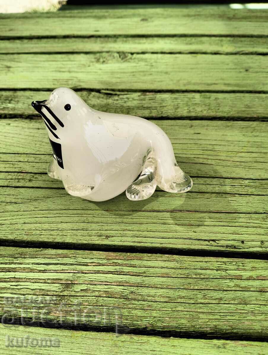 Blown glass seal figurine with price 29.99 BGN | € 15.33 Blown glass seal figurine with price 29.99 BGN | € 15.33