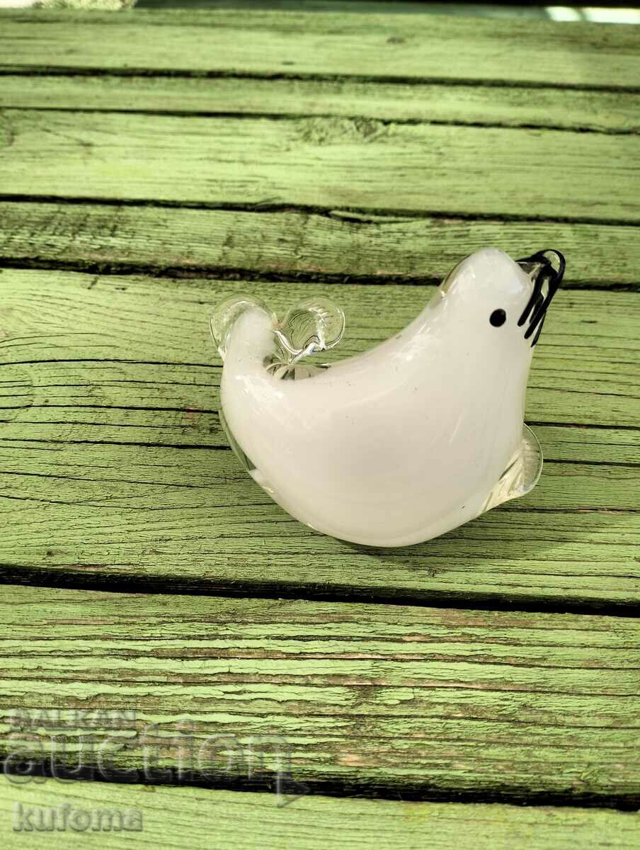 Auction Blown glass seal figurine Auction Blown glass seal figurine