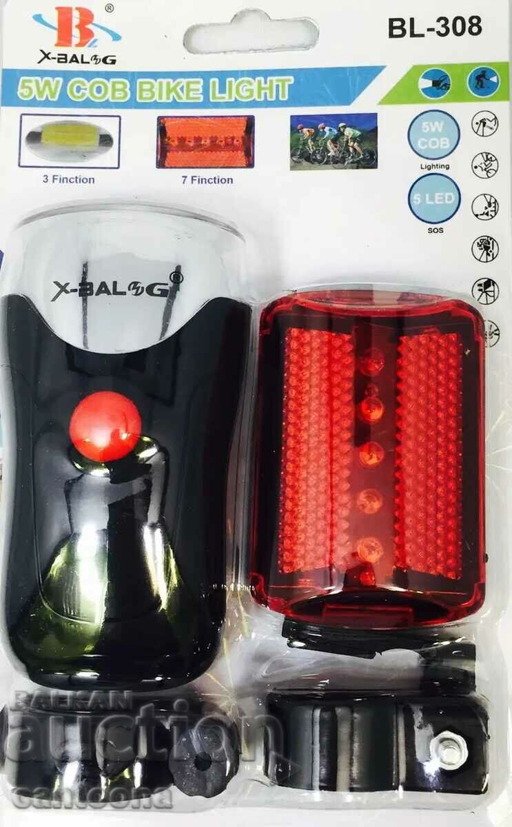 Auction X-Balog BL-308 Bicycle LED Flashlight and Rear Light Auction X-Balog BL-308 Bicycle LED Flashlight and Rear Light