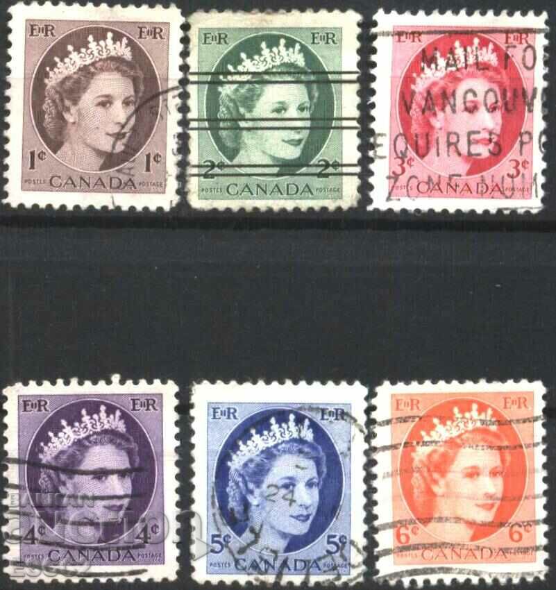 Клеймовани марки Кралица Елизабет II 1954 от Канада