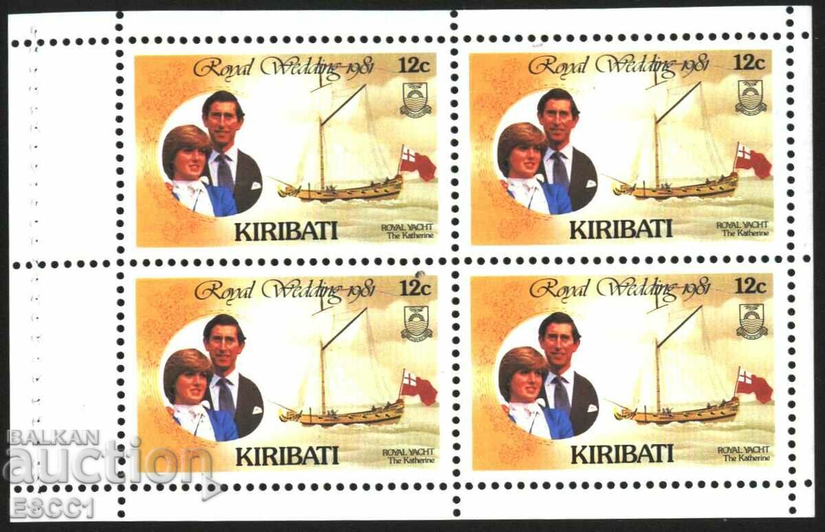 Clean stamp Prince Charles and Princess Diana 1981 from Kiribati