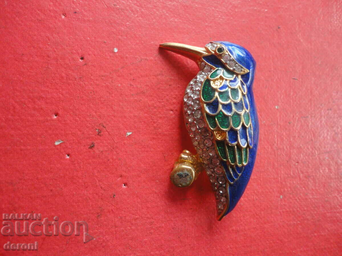 Auction Gold-plated brooch with stones and enamel 34 Auction Gold-plated brooch with stones and enamel 34