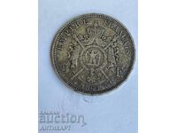 #2 сребърна монета 5 франка Франция 1869 сребро