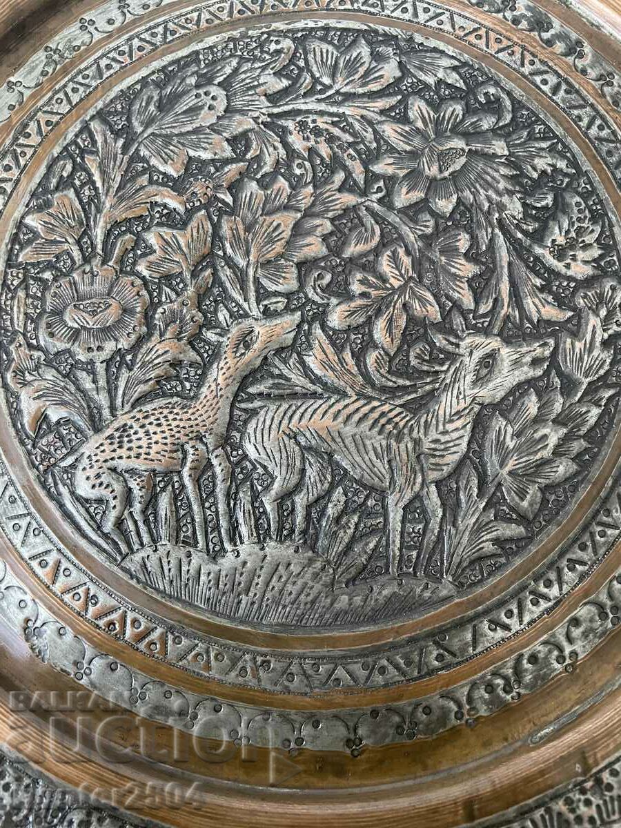 Copper panel, hand-engraved, 31 cm with price 109.95 BGN | € 56.22