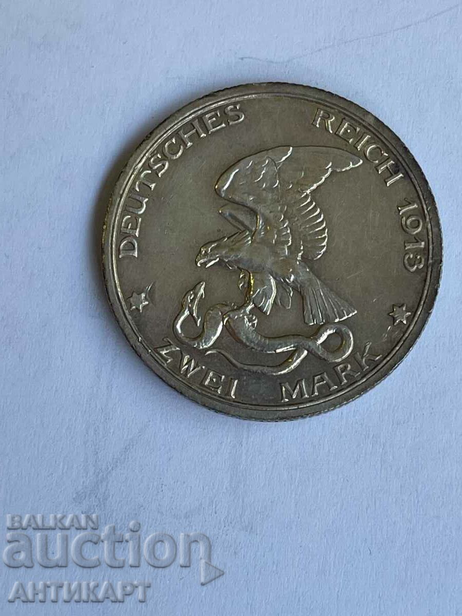 сребърна монета 2 марки Германия 1913 сребро