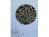 silver coin 2 marks Germany 1880 silver