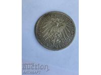 сребърна монета 5 марки Германия 1902 Вилхелм Прусия сребро