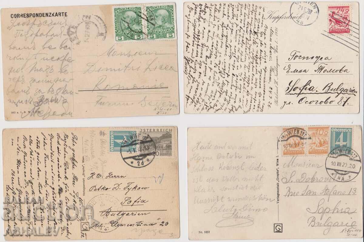 Austria-Vienna 4 Old Post card traveled with price 8.00 BGN | € 4.09 Austria-Vienna 4 Old Post card traveled with price 8.00 BGN | € 4.09
