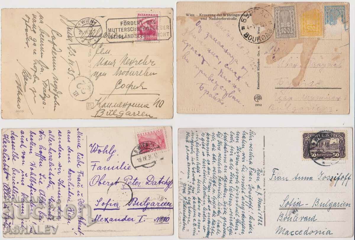 Austria-Vienna 4 Old Post card traveled with price 8.00 BGN | € 4.09 Austria-Vienna 4 Old Post card traveled with price 8.00 BGN | € 4.09