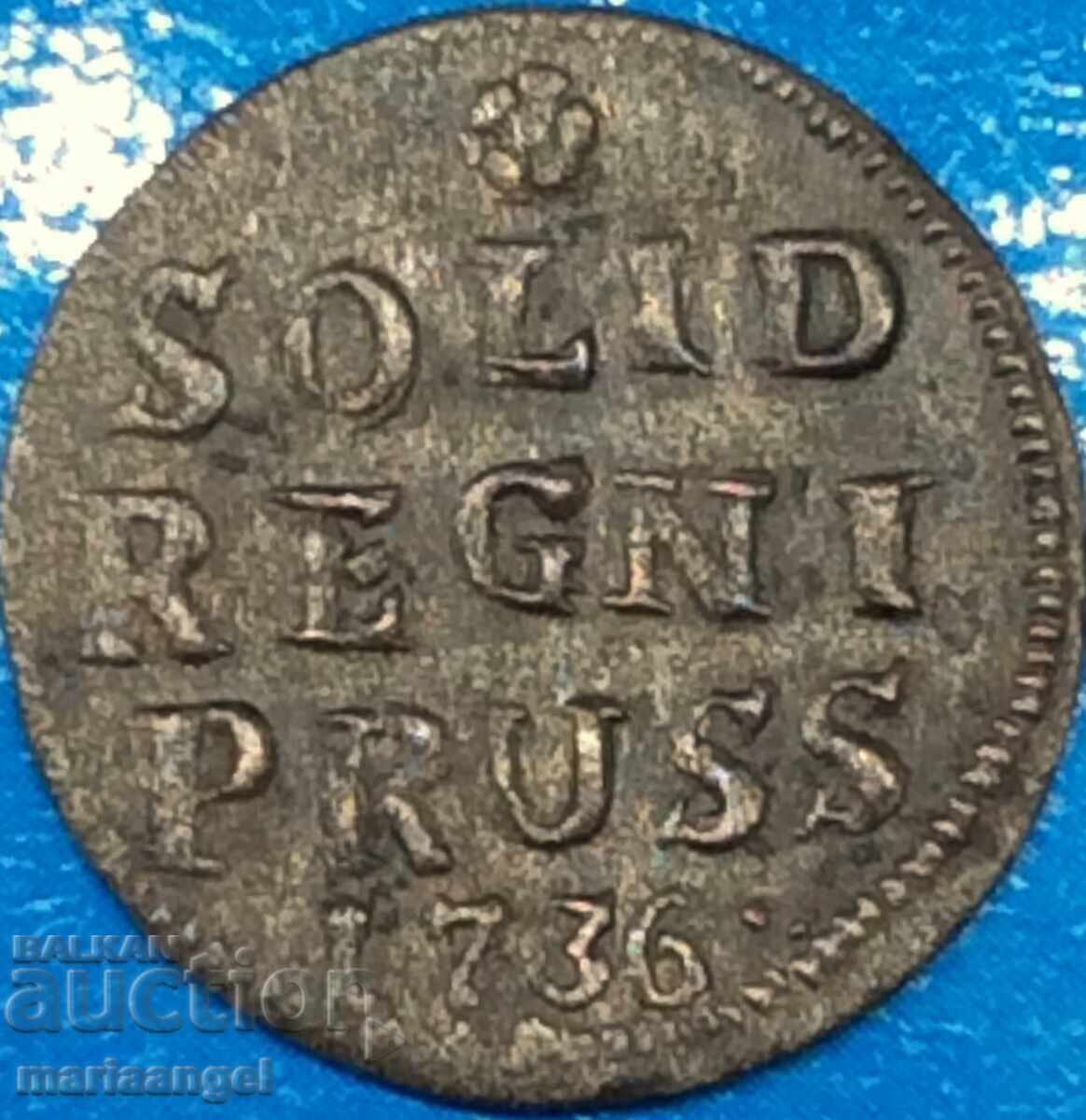 Prussia 1 solid 1736 Germany Wilhelm Friedrich billon