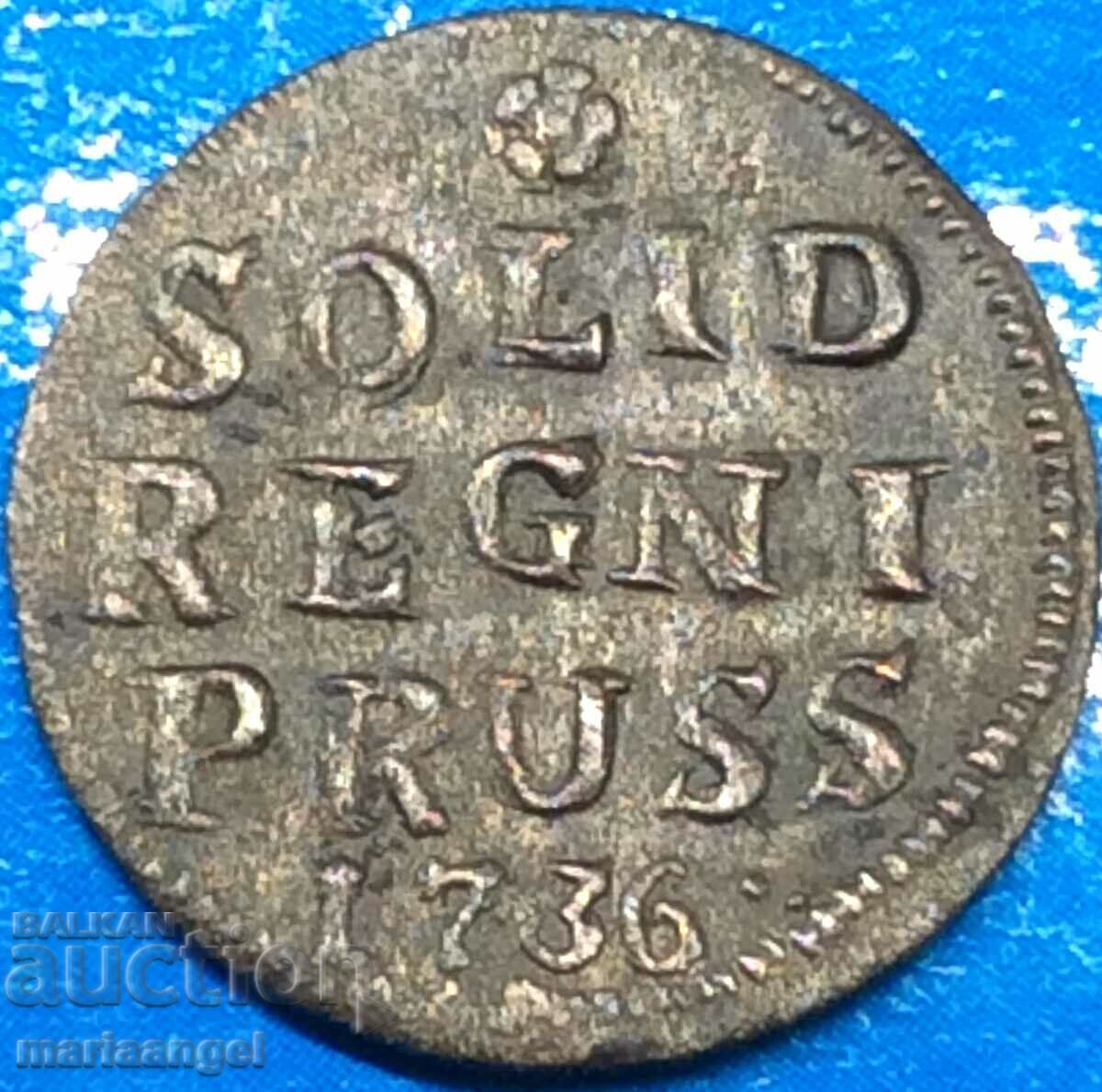 Prussia 1 solid 1736 Germany Wilhelm Friedrich billon