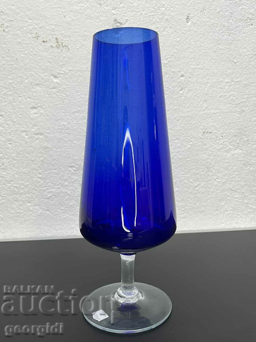 Blown cobalt vase. #5662