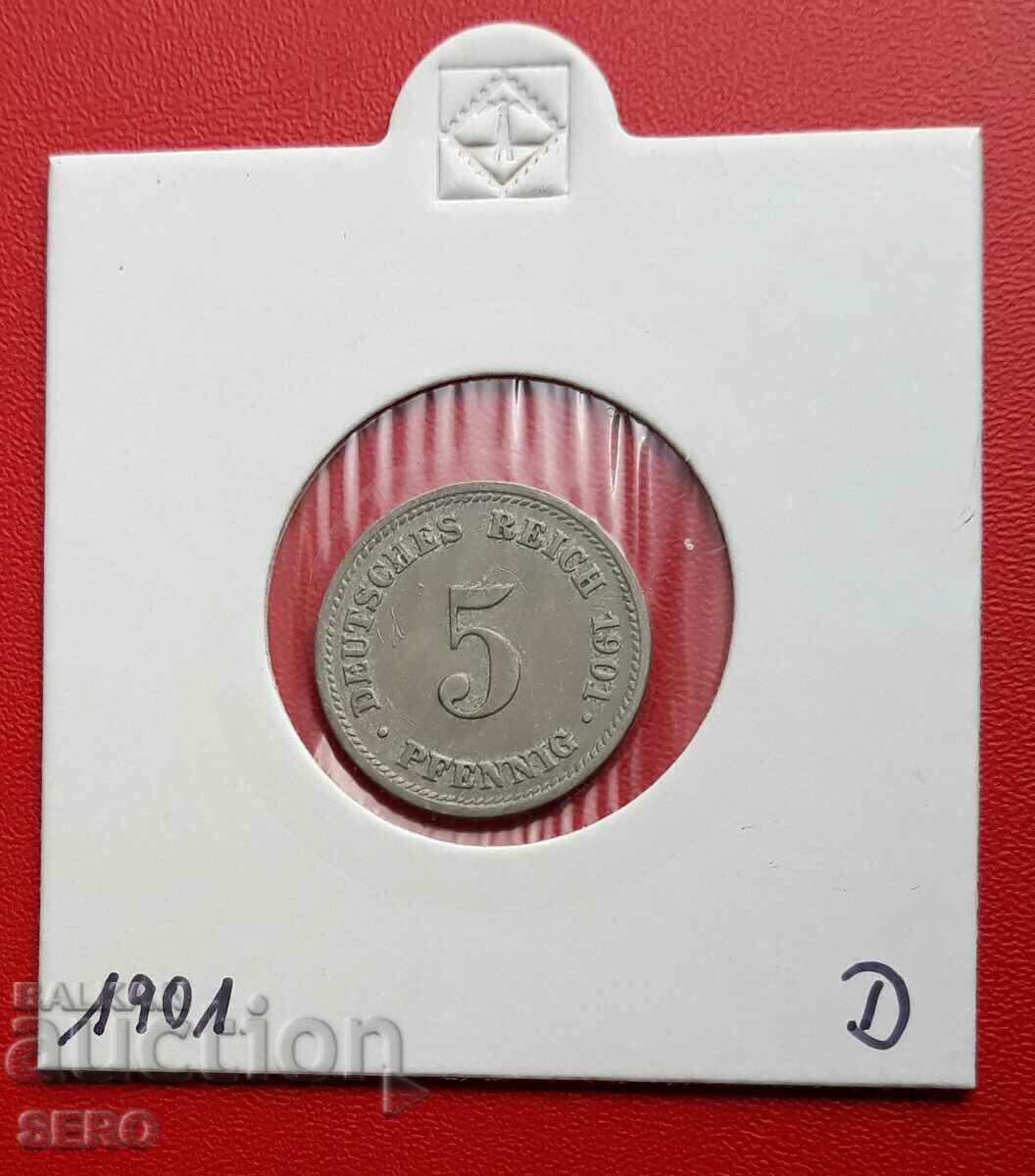Germany-5 pfennig 1901 D-Munich