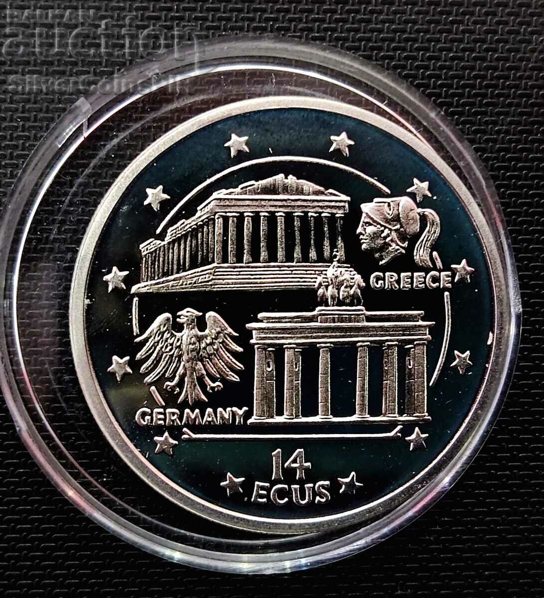 Silver 14 ECU Euro Προεδρία 1994 Γιβραλτάρ